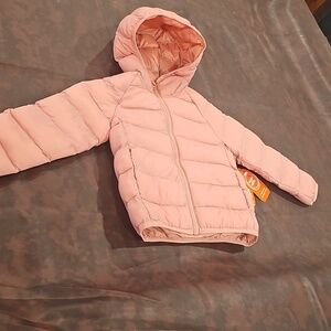 L Toddler Girls Puffer Jacket - Peach 3T NWT